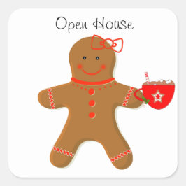 Adesivo Quadrado Gingerpão Garota com Envelope de Cacau