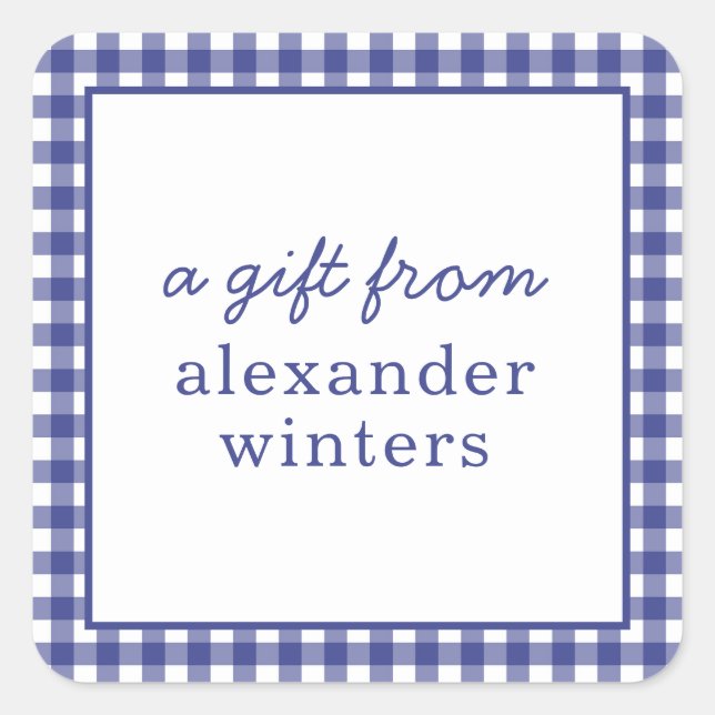 Adesivo Quadrado Gingham - Autocolantes personalizados (Frente)