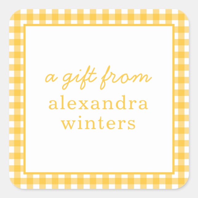 Adesivo Quadrado Gingham - Autocolantes personalizados (Frente)