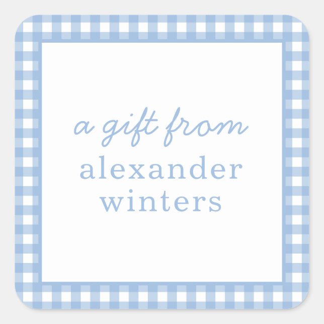Adesivo Quadrado Gingham - Autocolantes personalizados (Frente)