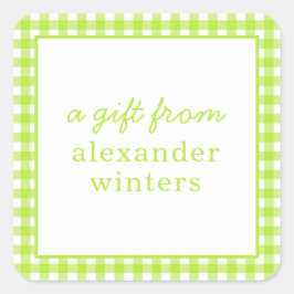 Adesivo Quadrado Gingham - Autocolantes personalizados