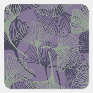 Adesivo Quadrado Gingko biloba: padrão de colheita de abstrato.