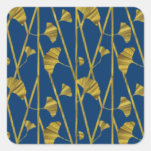 Adesivo Quadrado ginkgo dourado