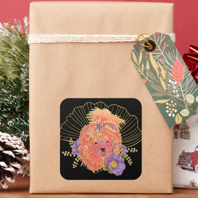 Adesivo Quadrado GINKGO SPIRIT Chow dog (Criador carregado)