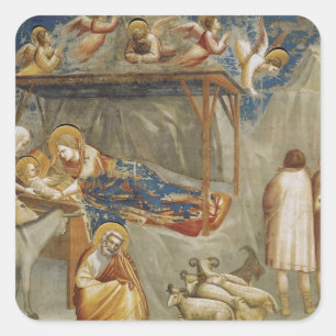 Adesivo Quadrado Giotto di Bondone O Nascimento Coleção de Belas Ar