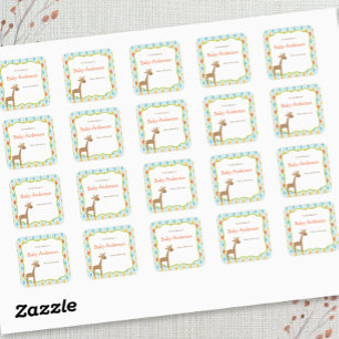 Adesivo Quadrado Girafa de sexo neutro