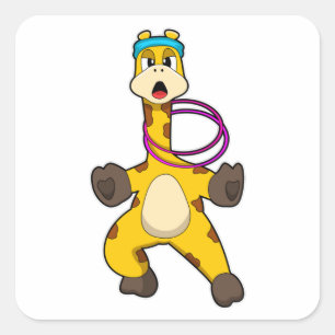 Adesivo Quadrado Girafa em Malhação com anel Swing