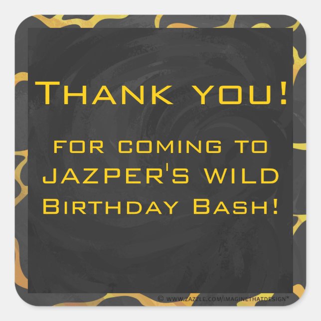 Adesivo Quadrado Giraffe Black and Yellow Impressão (Frente)