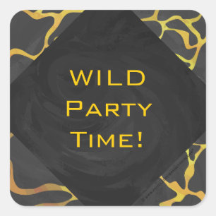 Adesivo Quadrado Giraffe Black and Yellow Impressão