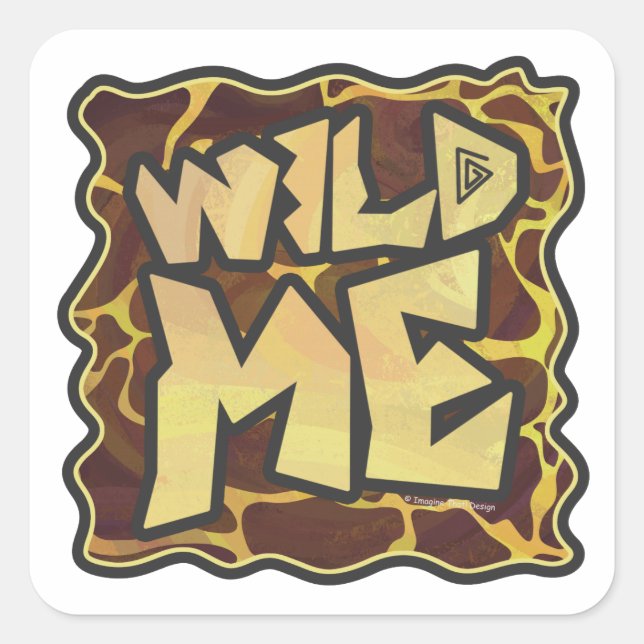 Adesivo Quadrado Giraffe Brown e Impressão Amarelo (Frente)