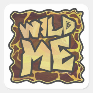 Adesivo Quadrado Giraffe Brown e Impressão Amarelo