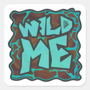 Adesivo Quadrado Giraffe Brown e Teal Impressão