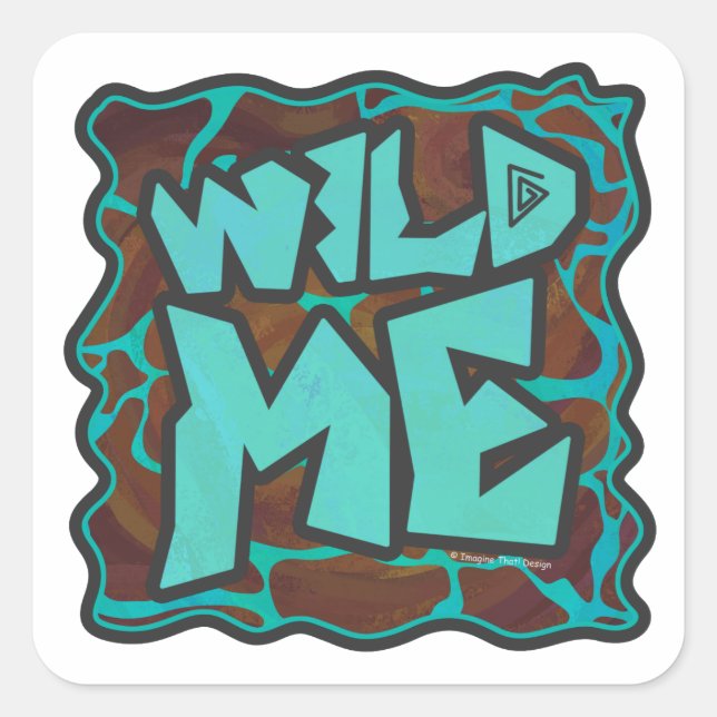 Adesivo Quadrado Giraffe Brown e Teal Impressão (Frente)