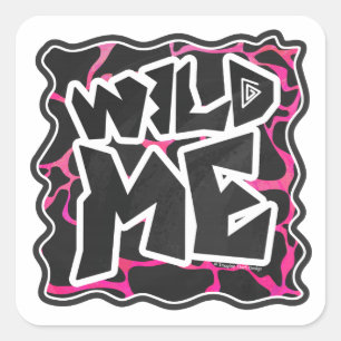 Adesivo Quadrado Giraffe Hot Pink e Impressão preto