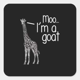 Adesivo Quadrado Giraffe Moo Eu sou uma cabra