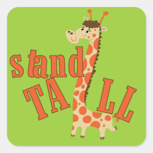 Adesivo Quadrado Giraffe Stand Tall