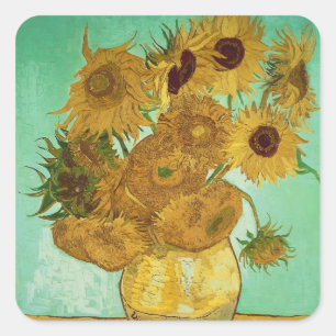 Adesivo Quadrado Girassóis de Vincent van Gogh , 1888