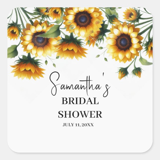 Adesivo Quadrado Girassóis Flores Amarelas Chá de panela Russo (Frente)