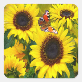 Adesivo Quadrado Girassol