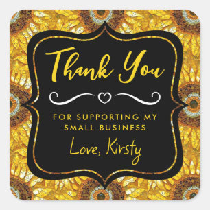 Adesivo Quadrado Girassol Amarelo Vidro do Mosaico Pequeno Negócio