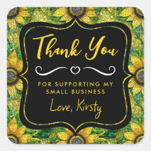 Adesivo Quadrado Girassol Amarelo Vidro do Mosaico Pequeno Negócio