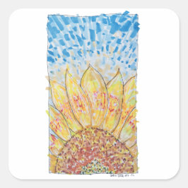 Adesivo Quadrado Girassol Radiant Bloom