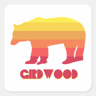 Adesivo Quadrado Girdwood Alaska Rainbow Bear