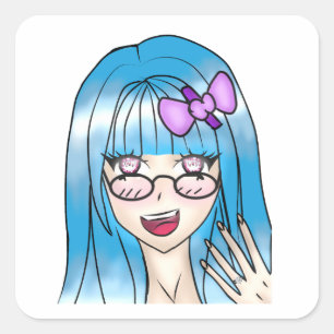 Adesivo Quadrado Girl Drawing