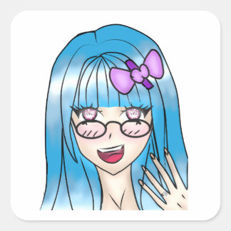 Adesivo Quadrado Girl Drawing