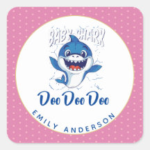 Girls BABY SHARK Chá Doo Cute Pink Personalizado