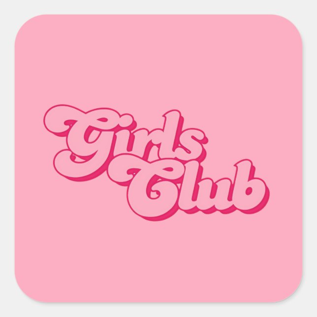 Adesivo Quadrado Girls Club (Frente)