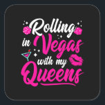 Adesivo Quadrado Girls Trip Las Vegas - Vegas Girls Trip<br><div class="desc">Fun matching group design for a Vegas girls' trip to party on the Vegas Strip for a Vegas bachelorette party, wedding party, Vegas birthday party or any reason you need a girls trip to Vegas with your squad! Makes a great Las Vegas souvenir! This cute Las Vegas design features "Rolling...</div>