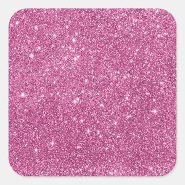 Adesivo Quadrado Girly Hot Pink Glitter Classic (Frente)