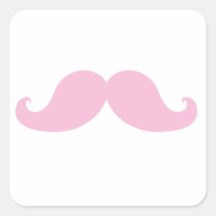 Adesivo Quadrado Girly Pink Mustache