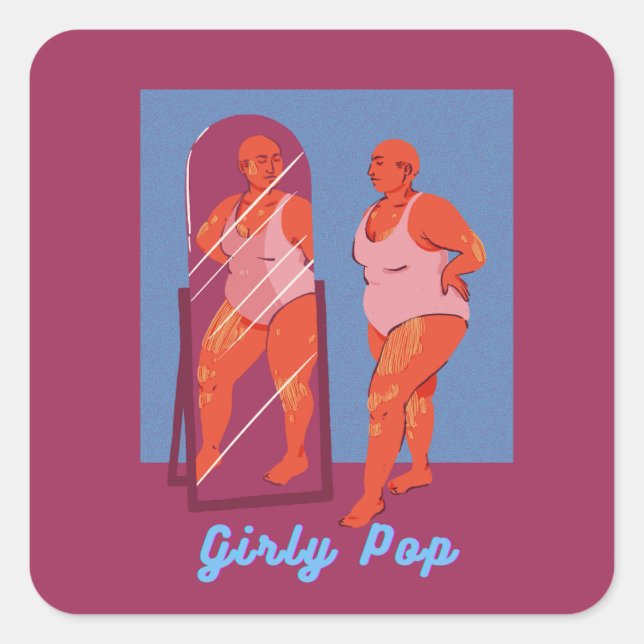 Adesivo Quadrado Girly pop stickers (Frente)