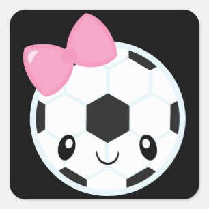 Adesivo Quadrado Girly Soccer Ball Emoji Stickers