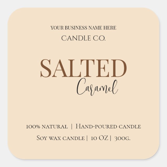 Adesivo Quadrado Give Thanks Salted Caramel Candle Label (Frente)