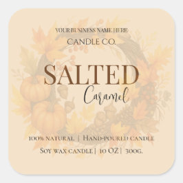 Adesivo Quadrado Give Thanks Salted Caramel Candle Label