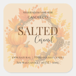 Adesivo Quadrado Give Thanks Salted Caramel Candle Label