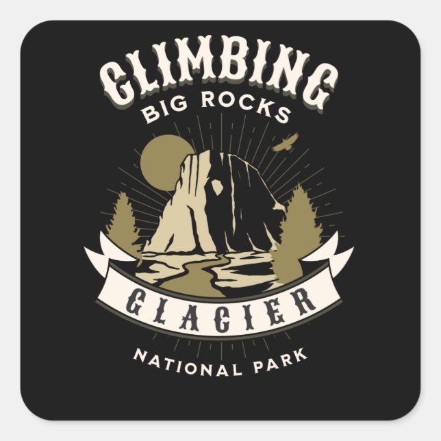 Adesivo Quadrado Glacier National Park Montana (Frente)