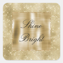 Adesivo Quadrado Glam Champagne Dourada Glitzy Sparkle