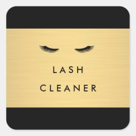 Adesivo Quadrado Glam Eyelashes Preto e Dourado Limpa Lash