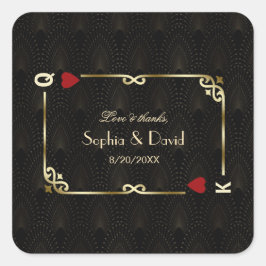 Adesivo Quadrado Glam Gatsby Casino Las Vegas Poker Wedding
