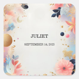 Adesivo Quadrado Glamour Brilho Pastel Degradê Chuveiro de Noiva