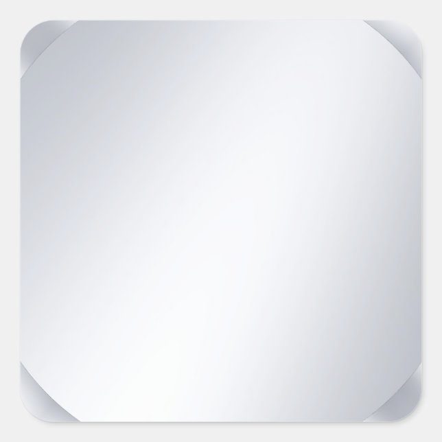 Adesivo Quadrado Glamour Silver Look Blank Elegant Template (Frente)