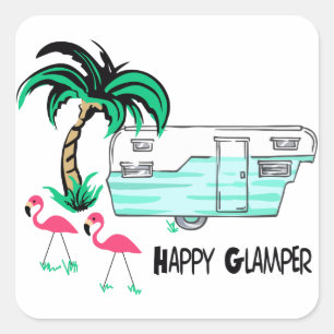 Adesivo Quadrado Glamper feliz