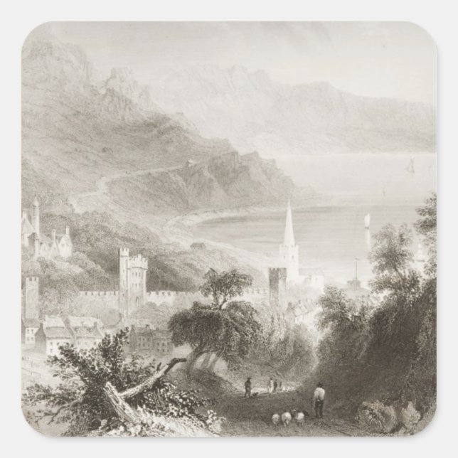 Adesivo Quadrado Glenarm, County Antrim, Irlanda Norte (Frente)