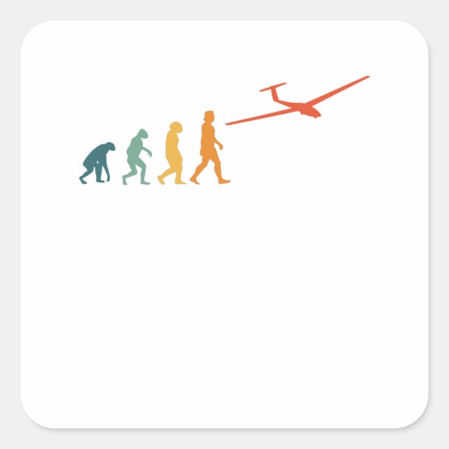 Adesivo Quadrado Glider Evolution Retro Pilot (Frente)