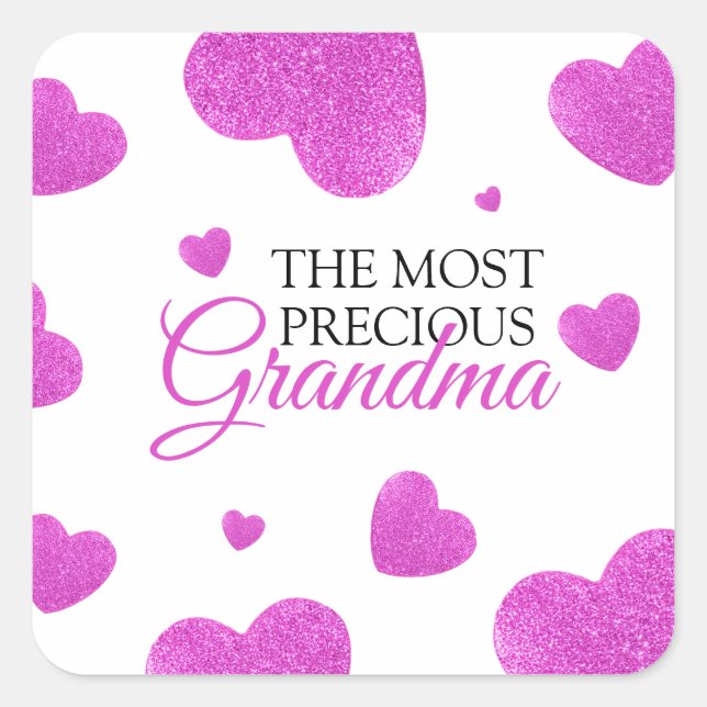 Adesivo Quadrado Glitter Cor-de-rosa-chic (Frente)