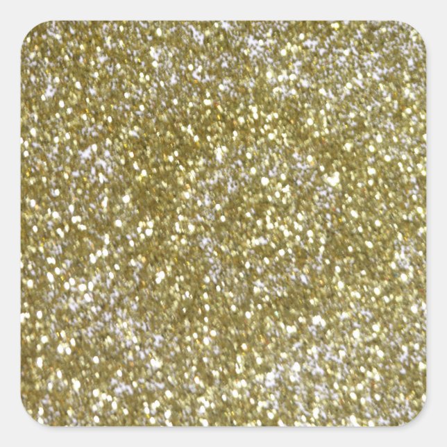 Adesivo Quadrado Glitter Dourado sólido (Frente)